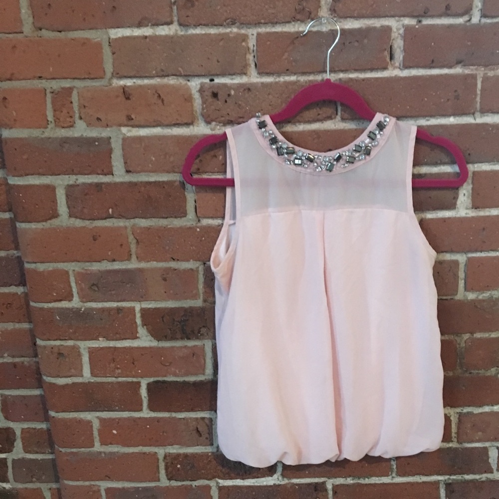 Pink Embellished Collar Shirt